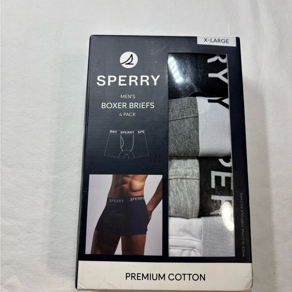 Sperry Men's Boxer Briefs 4-Pack - Black, Gray, White
